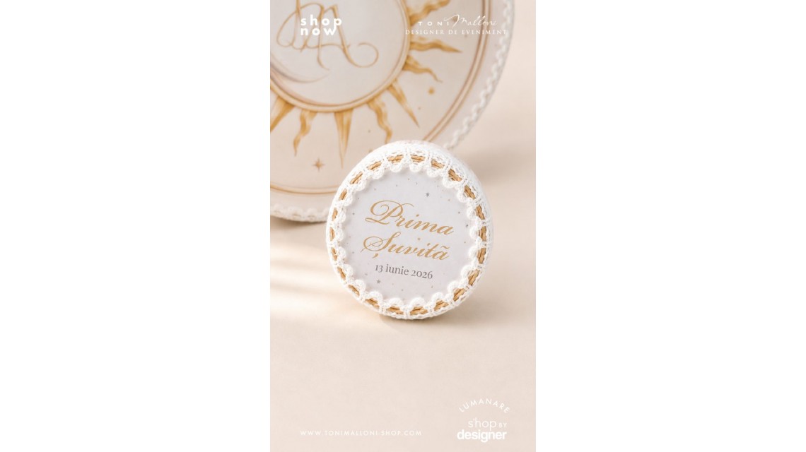 Trusou de Botez Soare și Lună Monogramă Personalizată pentru Băieți 9